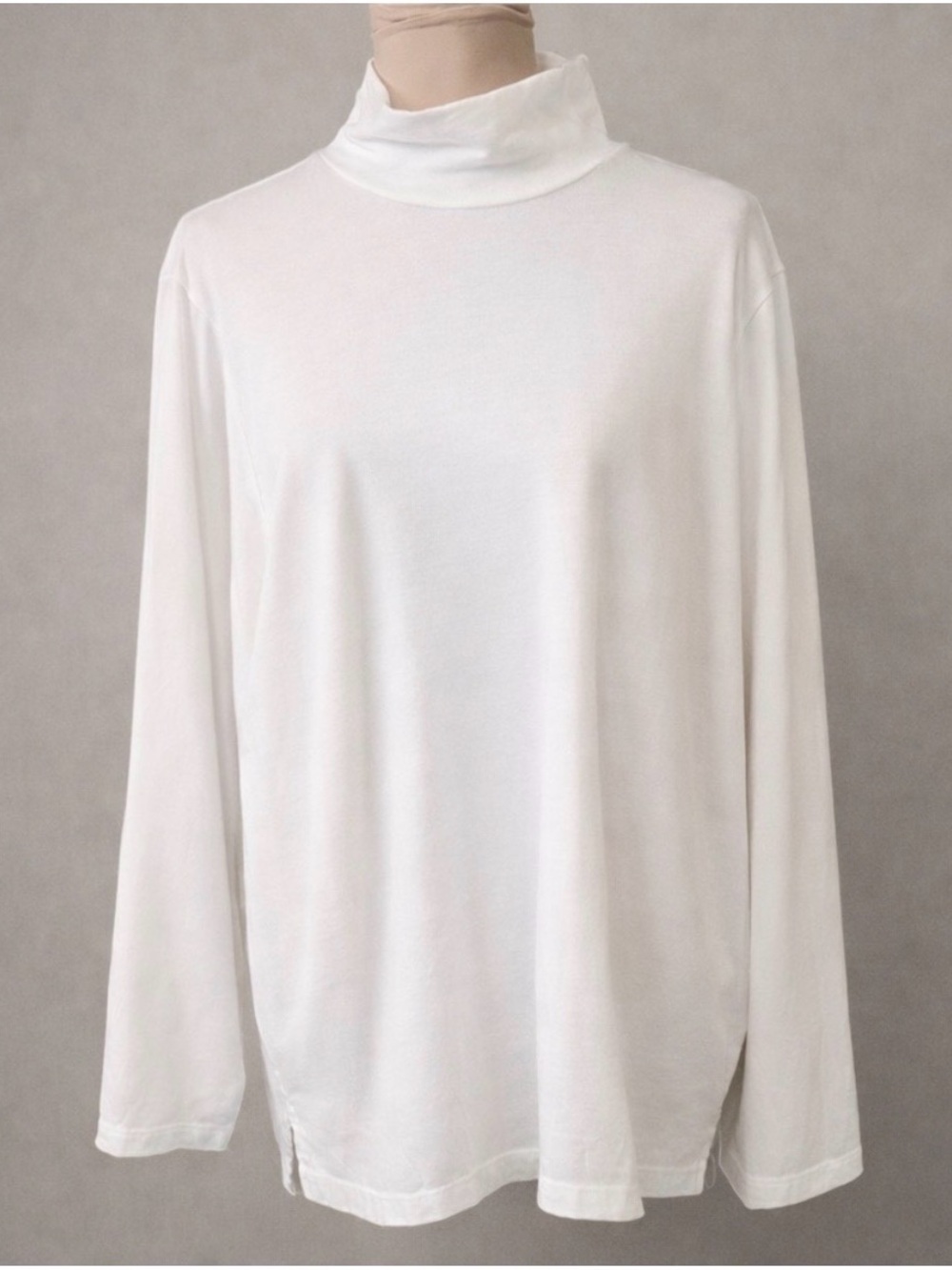 Classic  White Turtleneck Long-Sleeve Top - Women